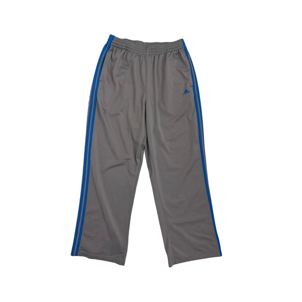 Adidas Sweatpants Wide Leg Loose Fit Gray Blue Track Pants Men's XL